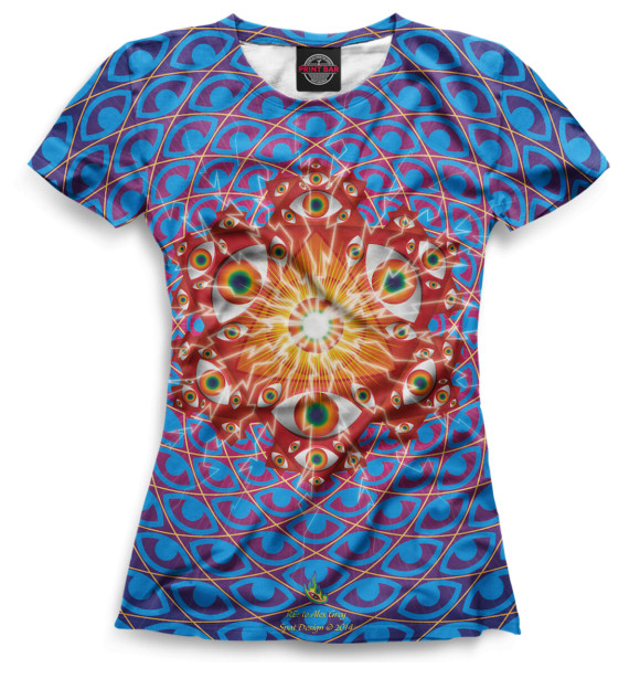 Женская футболка с изображением Psychedelic цвета Белый