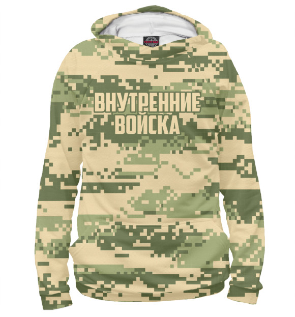 Женское худи с изображением Внутренние войска цвета Белый