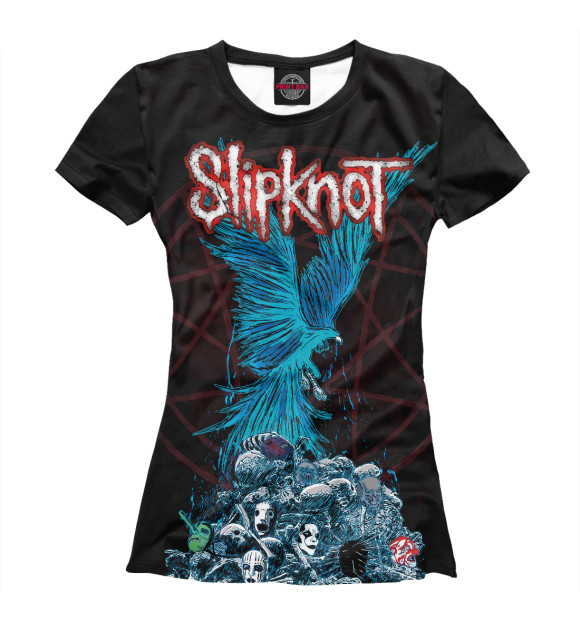 Женская футболка с изображением Slipknot цвета Белый