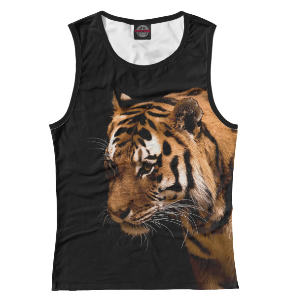 Майка для девочки с изображением Тигр реализм цвета Белый