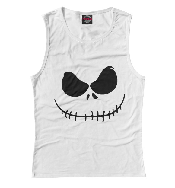 Женская майка с изображением зашитый рот цвета Белый