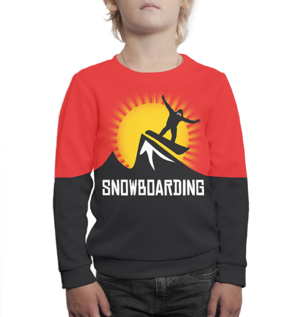 Свитшот для мальчиков с изображением Сноубординг цвета Белый
