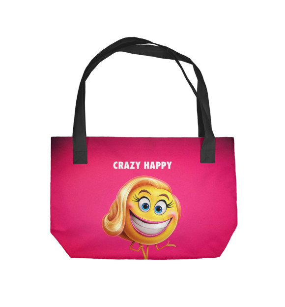 Пляжная сумка с изображением Crazy Happy цвета 