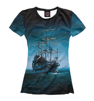 Женская футболка корабль