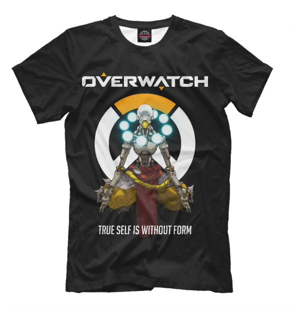 Футболка для мальчиков с изображением Overwatch. Дзенъятта цвета Черный
