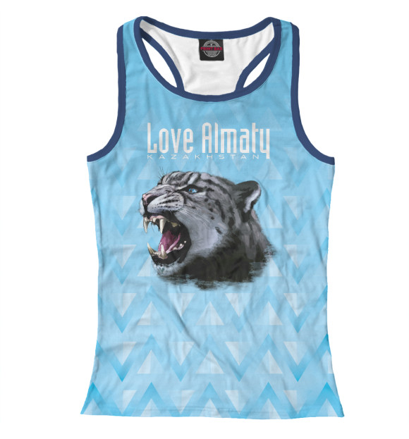 Женская майка-борцовка с изображением Almaty цвета Белый