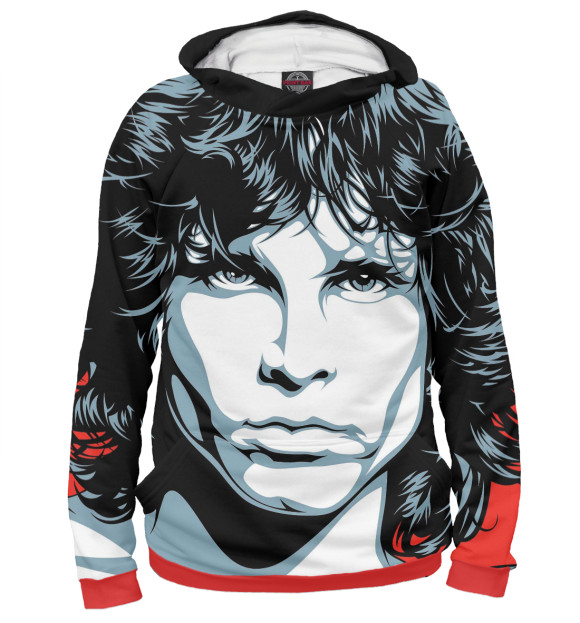 Мужское худи с изображением Jim Morrison цвета Белый
