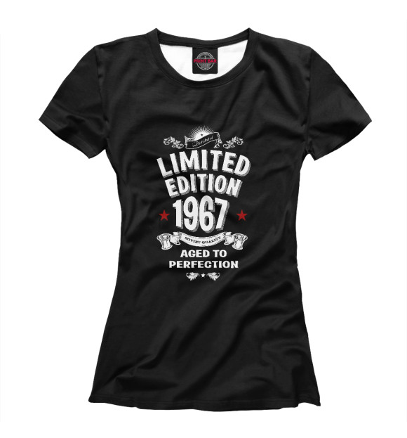 Женская футболка с изображением Превосходный возраст - 1967 цвета Белый