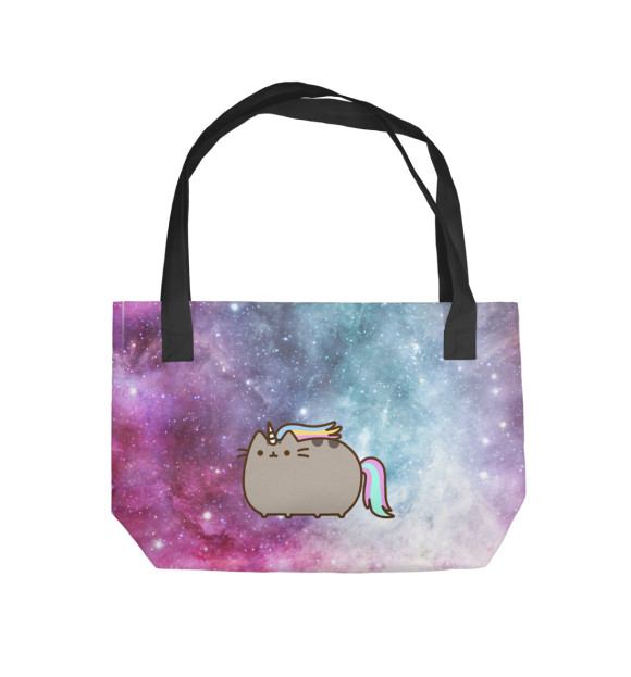 Пляжная сумка с изображением Pusheen Единорожка цвета 