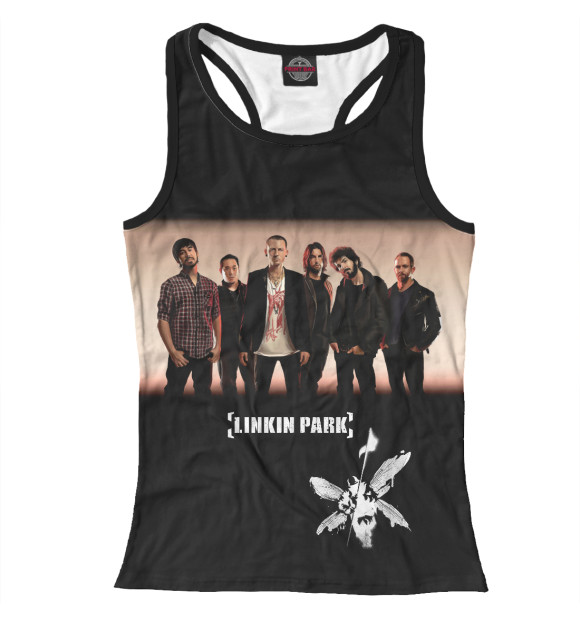 Женская майка-борцовка с изображением LP цвета Белый