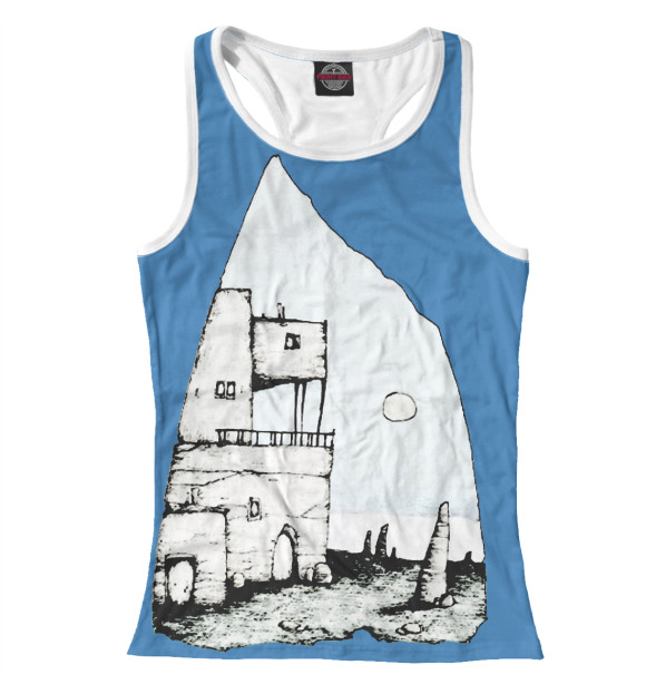 Женская майка-борцовка с изображением TOWN цвета Белый