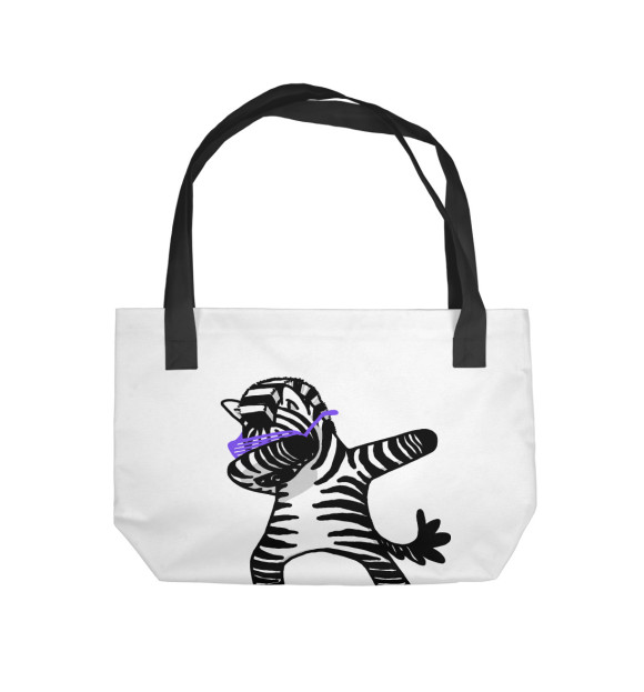 Пляжная сумка с изображением zebra dab цвета 