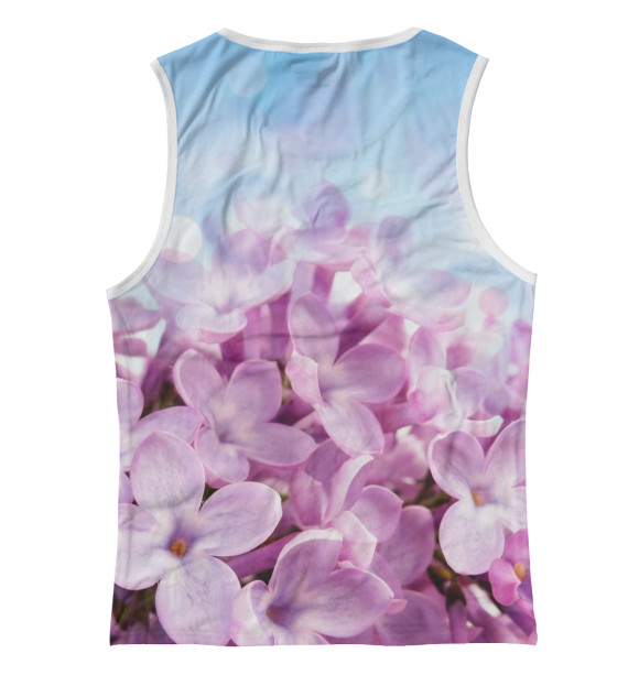 Майка для девочки с притом Сирень цвета Белый Майка для девочки с изображением Сирень цвета Белый