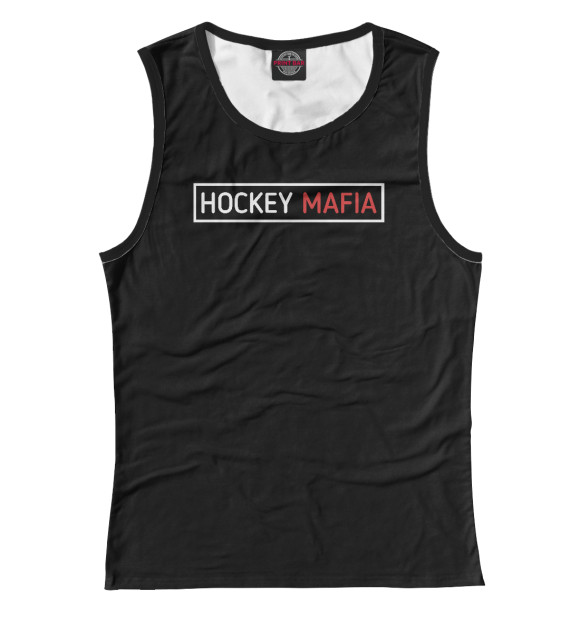 Женская майка с изображением Hockey mafia цвета Белый