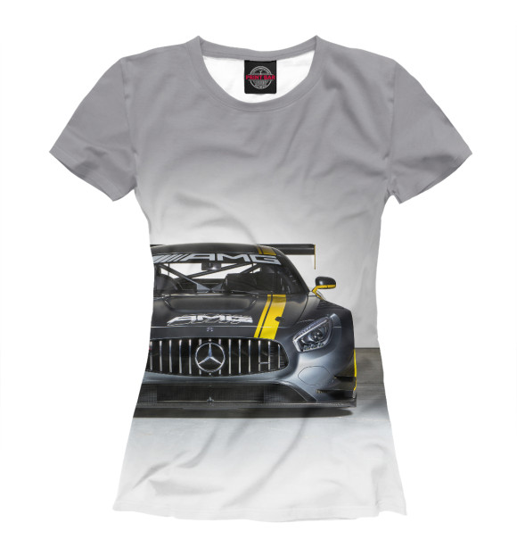 Футболка для девочек с изображением AMG Motorsport цвета Белый