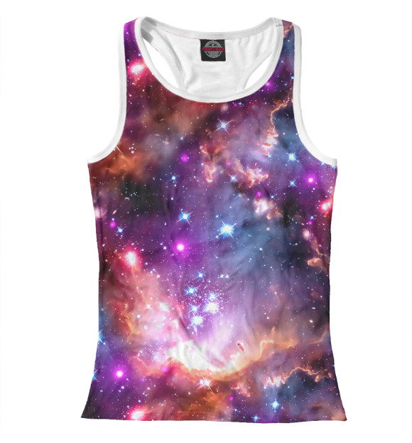 Женская майка-борцовка с изображением Космос цвета Белый