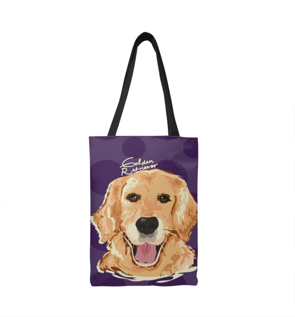 Сумка-шоппер с изображением Golden retriever цвета 