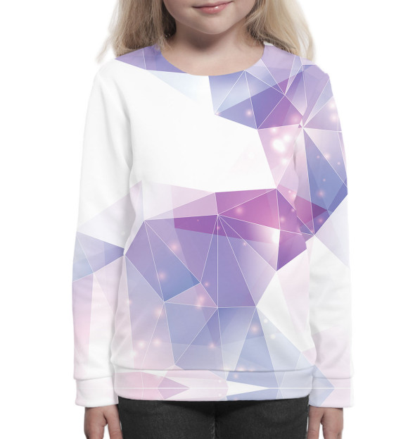 Свитшот для девочек с изображением Геометрия цвета Белый