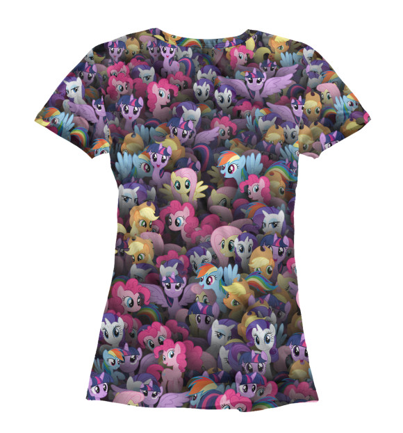 Женская футболка с изображением My little pony. Персонажи цвета Белый