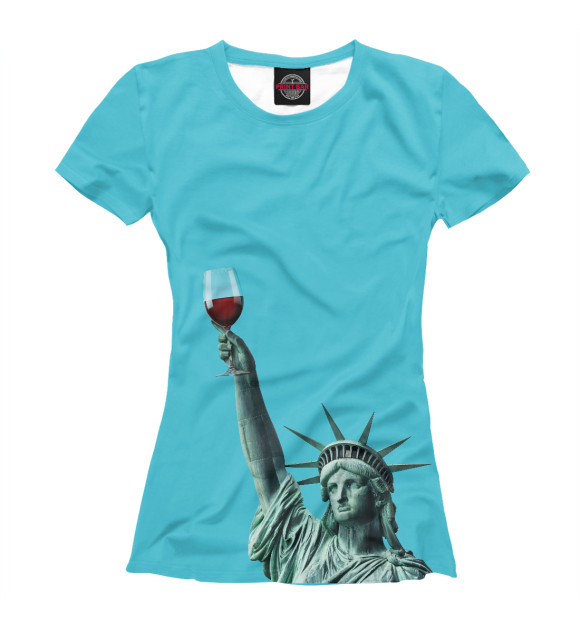 Женская футболка с изображением Liberty Cheers цвета Белый