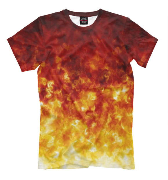 Мужская футболка с изображением Яркое пламя цвета Молочно-белый