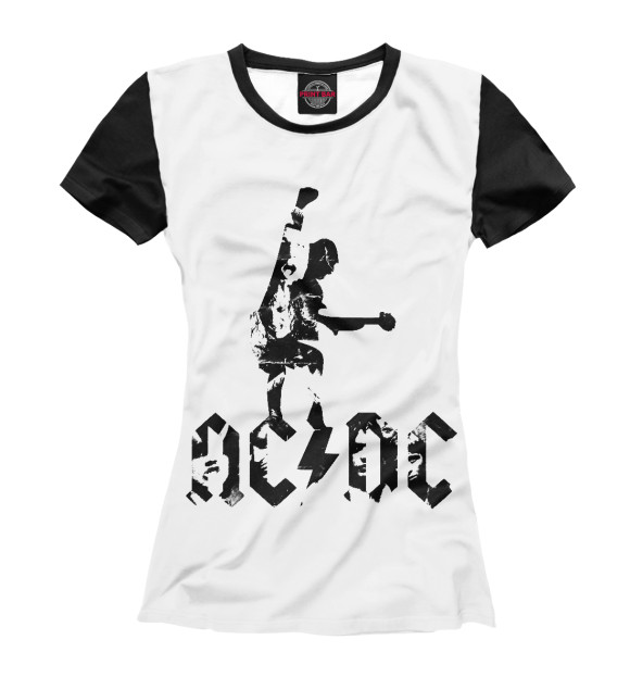 Женская футболка с изображением AC/DC цвета Белый