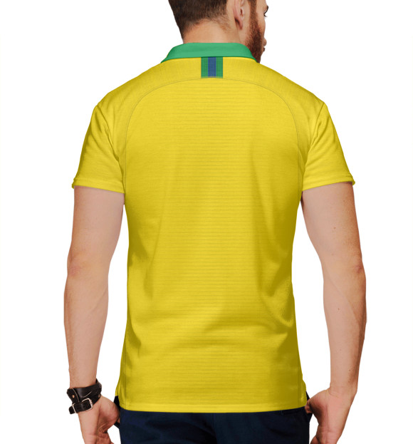 Мужское поло с изображением Форма Сборной Бразилии 2018 цвета Белый