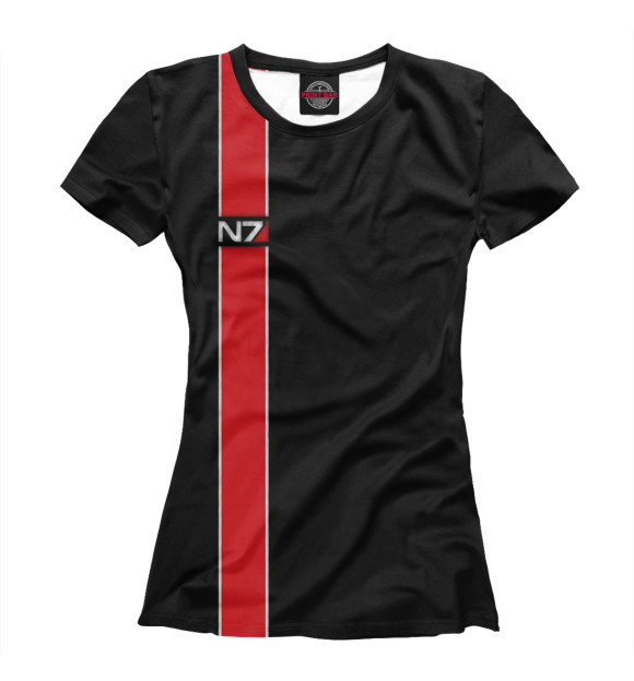 Футболка для девочек с изображением Mass effect. N7 цвета Белый