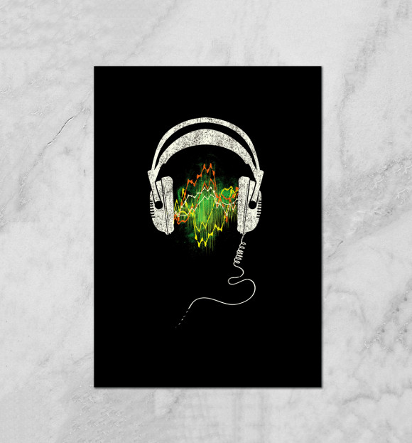Плакат с притом Soundwave цвета Белый Плакат с изображением Soundwave цвета Белый