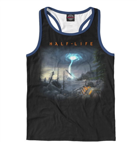Мужская майка-борцовка с изображением Half-Life цвета Белый