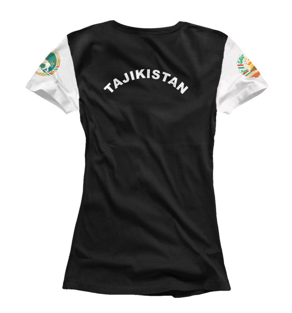 Женская футболка с изображением Tajikistan цвета Белый