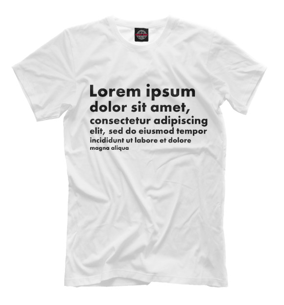 Мужская футболка с изображением Lorem ipsum цвета Молочно-белый