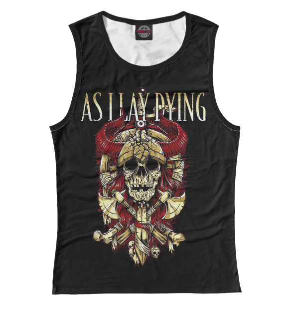 Женская майка с изображением As I Lay Dying цвета Белый