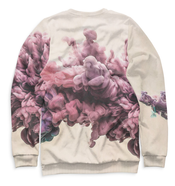 Мужской свитшот с изображением Цветной дым цвета Белый