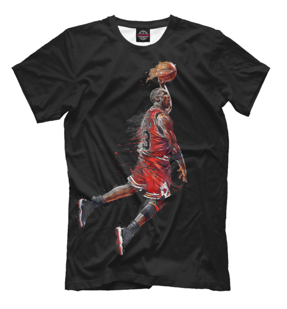 Мужская футболка с изображением Баскетбол цвета Черный