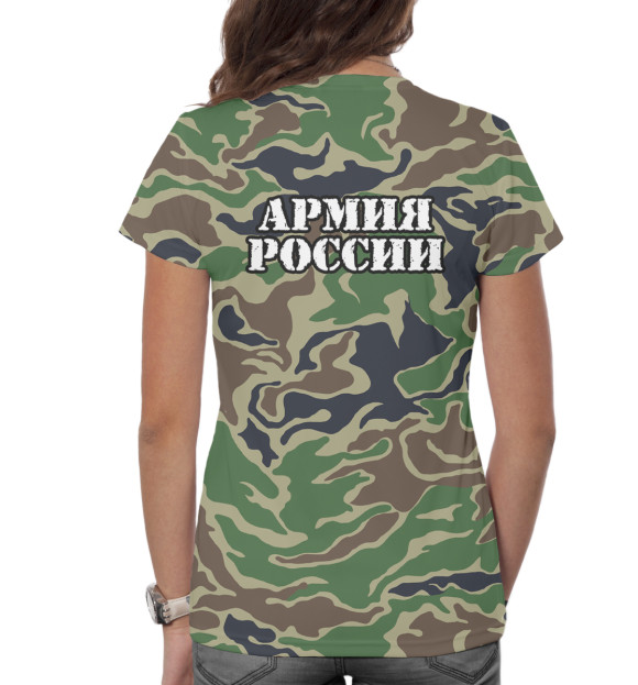 Женская футболка с изображением Космические войска цвета Белый