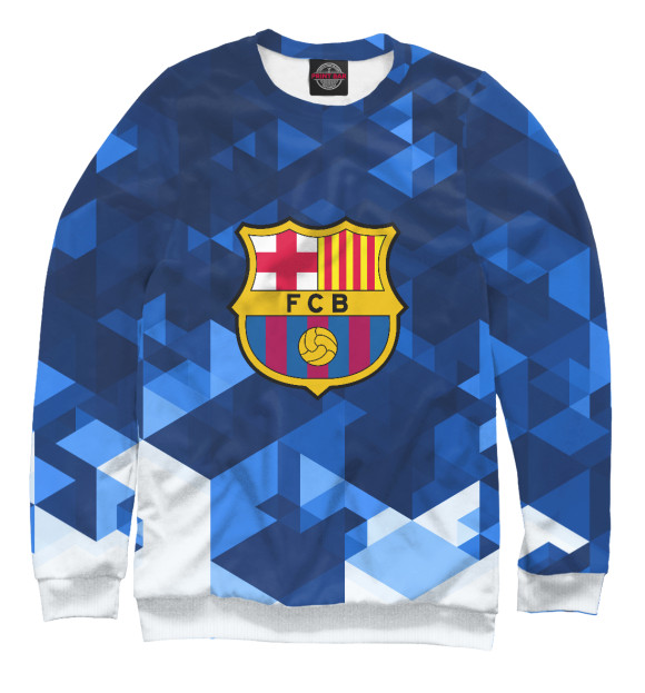 Свитшот для мальчиков с изображением ФК Барселона цвета Белый