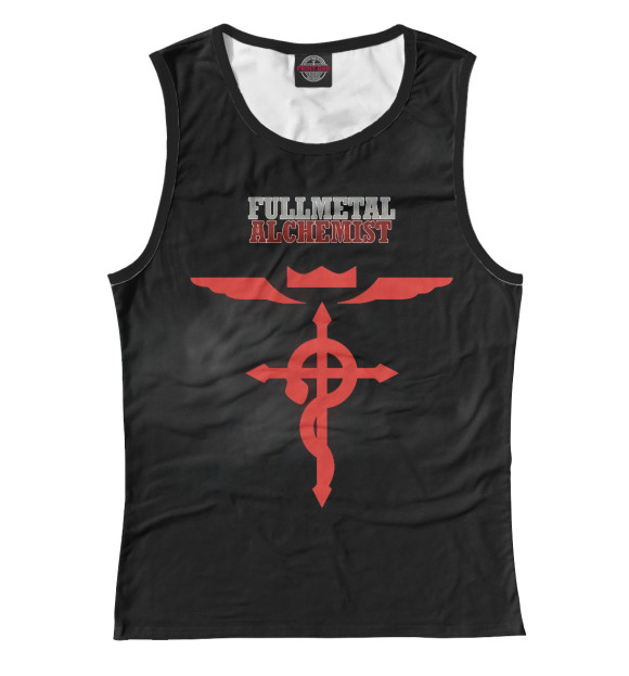 Майка для девочки с притом Fullmetal Alchemist цвета Белый Майка для девочки с изображением Fullmetal Alchemist цвета Белый