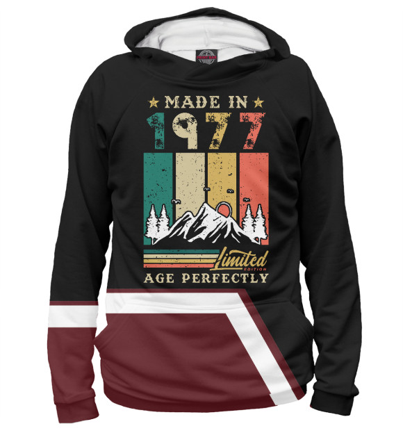 Женское худи с изображением Made In 1977 цвета Белый