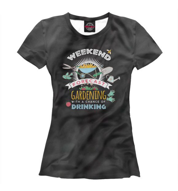 Футболка для девочек с изображением Weekend Forecast Gardening цвета Белый