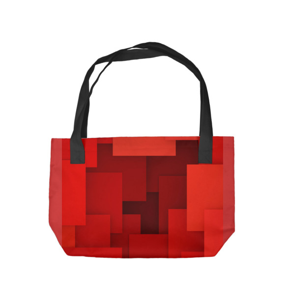 Пляжная сумка с изображением Красная геометрия цвета 
