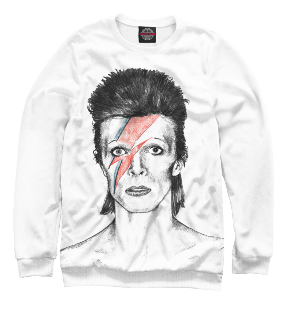 Женский свитшот с изображением David Bowie цвета Белый