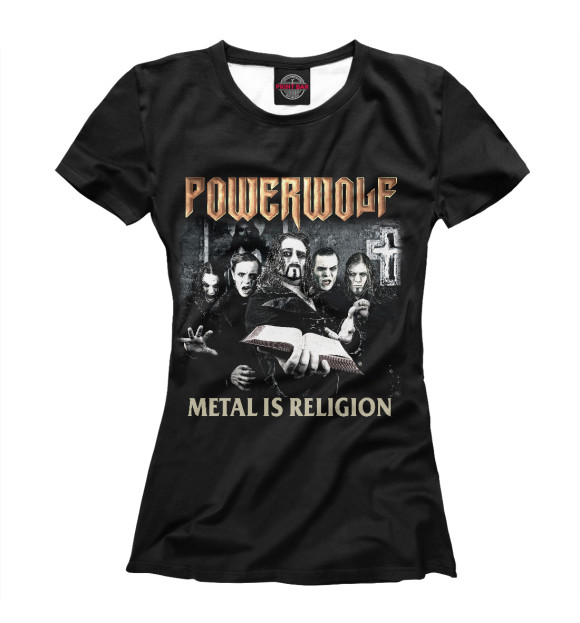 Женская футболка с изображением Powerwolf цвета Белый