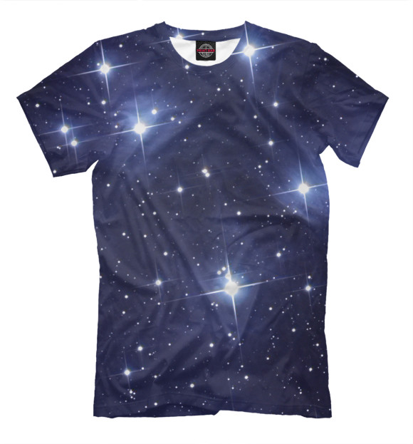 Мужская футболка с изображением Звездное Небо цвета Черный