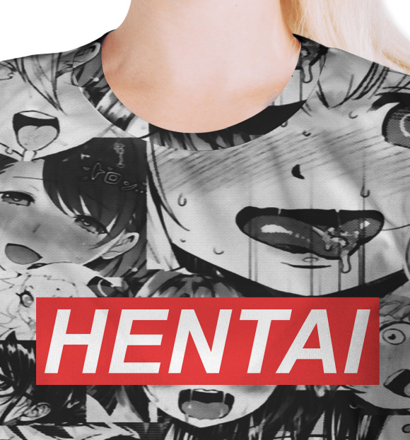 Женская футболка с изображением Hentai цвета Белый