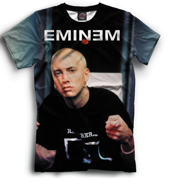 Мужская футболка с изображением Eminem цвета Черный