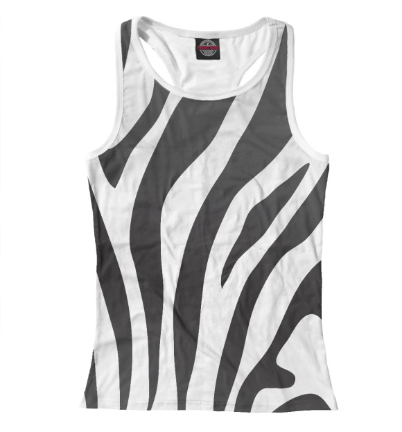 Женская майка-борцовка с изображением Зебра цвета Белый
