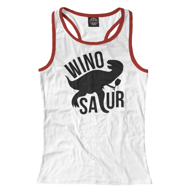 Женская майка-борцовка с изображением Winosaur цвета Белый