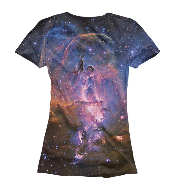 Футболка для девочек с изображением Statue of Liberty nebula / Туманность Статуя Свободы (NGC 3576) цвета Белый