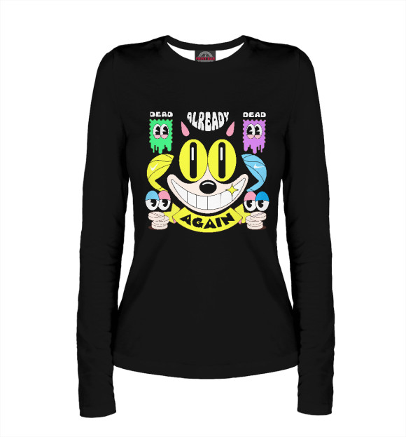 Женский лонгслив с изображением Cat Already цвета Белый